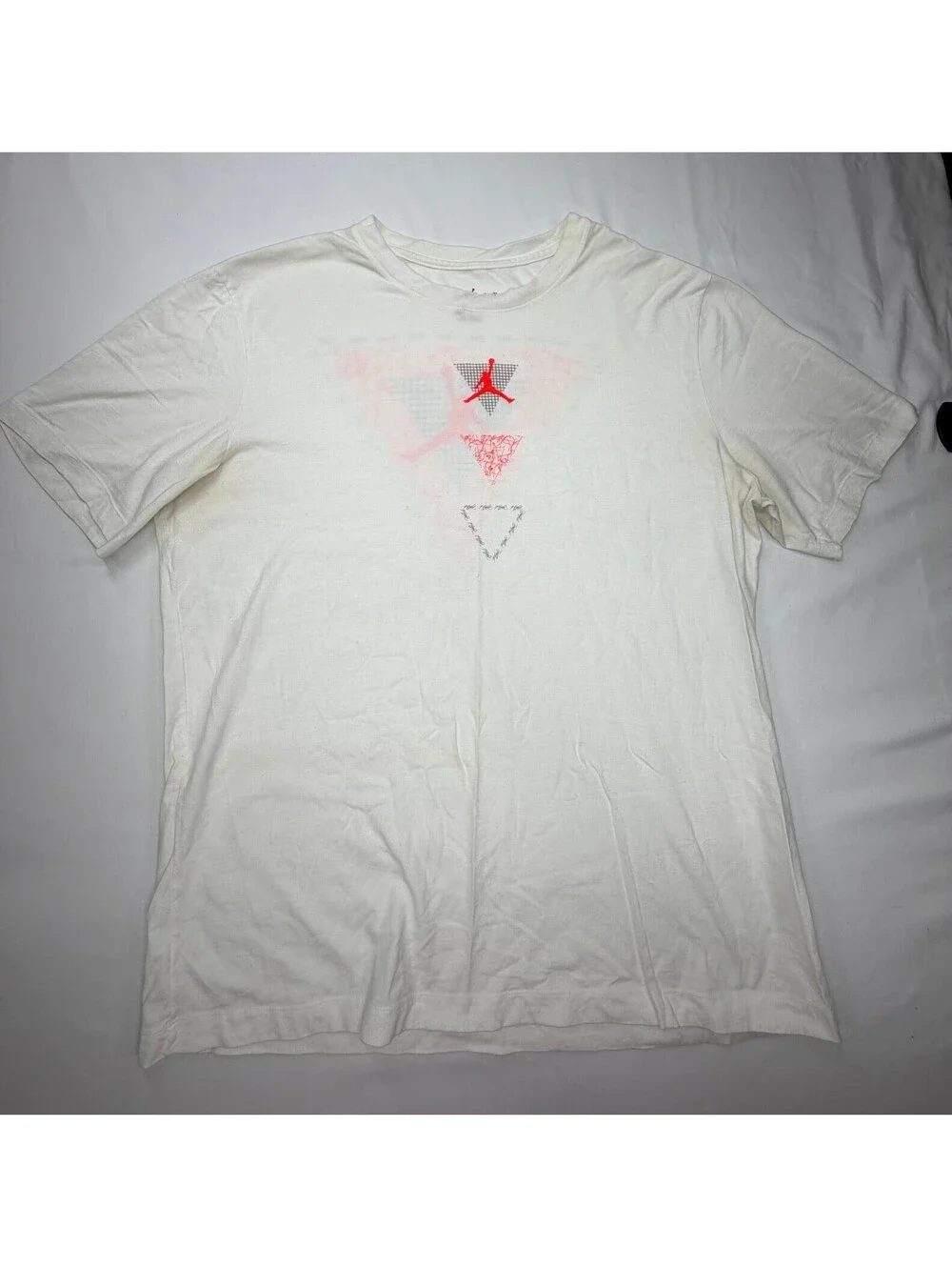 Jordan Men's Casual T-Shirt Cotton Crew Neck Short Sleeve Size Large White